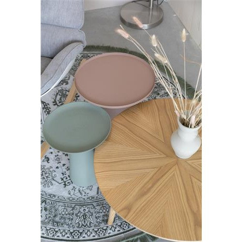 Nancy's Estela Bijzettafel - Salontafel - Rond - Roze - Staal - ± Ø 40 x 45 cm