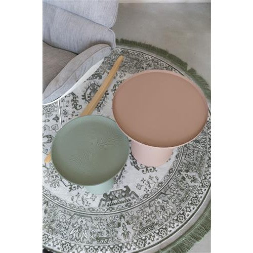 Nancy's Estela Bijzettafel - Salontafel - Rond - Roze - Staal - ± Ø 40 x 45 cm