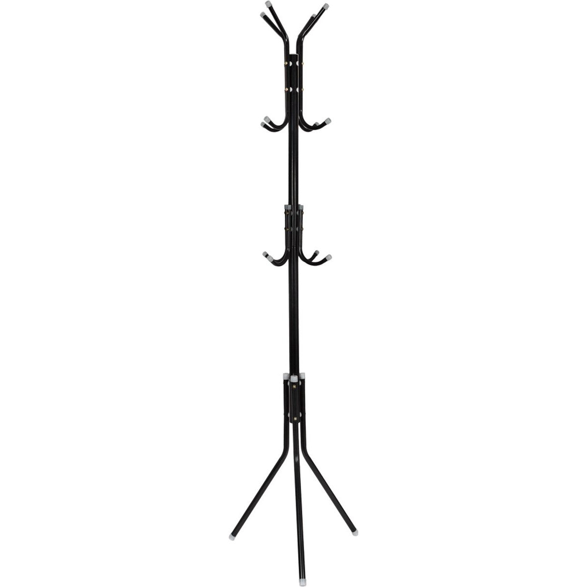Life's Green Standing Coat Rack with 12 Hooks Black