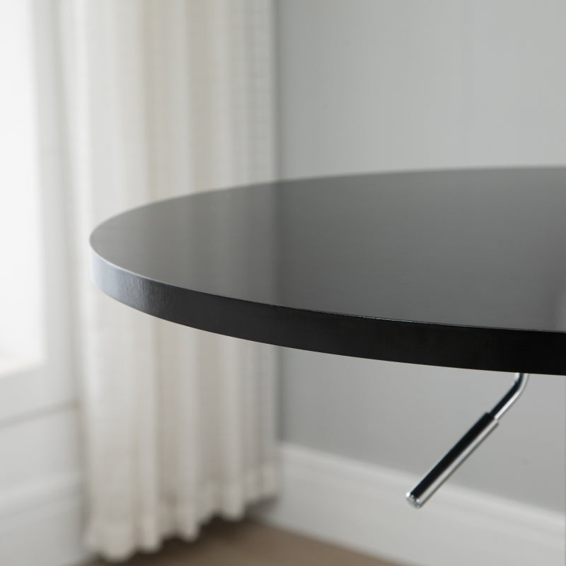 Nancy's Louth Bartafel - 360° draaibare eettafel - In hoogte verstelbare bistrotafel - Staal - Zwart - ± Ø 60 cm
