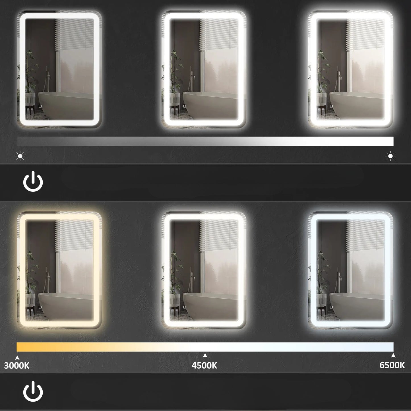Nancy's Longa Badkamerspiegel - Met LED Verlichting - Anti Condens - Zilver - 60 x 80 cm