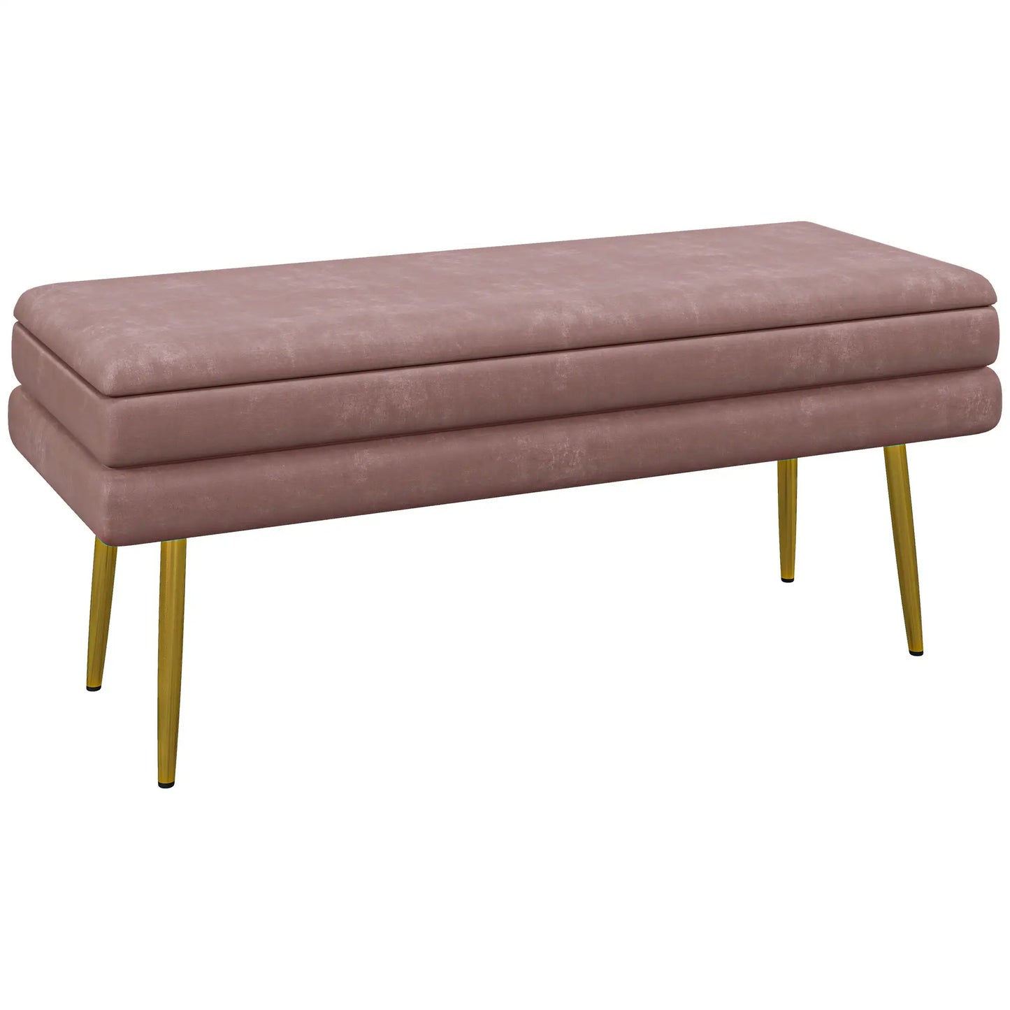 Nancy's Lavagna Bankje - Opbergbank - Roze - Polyester - ± 80 x 35 x 45 cm