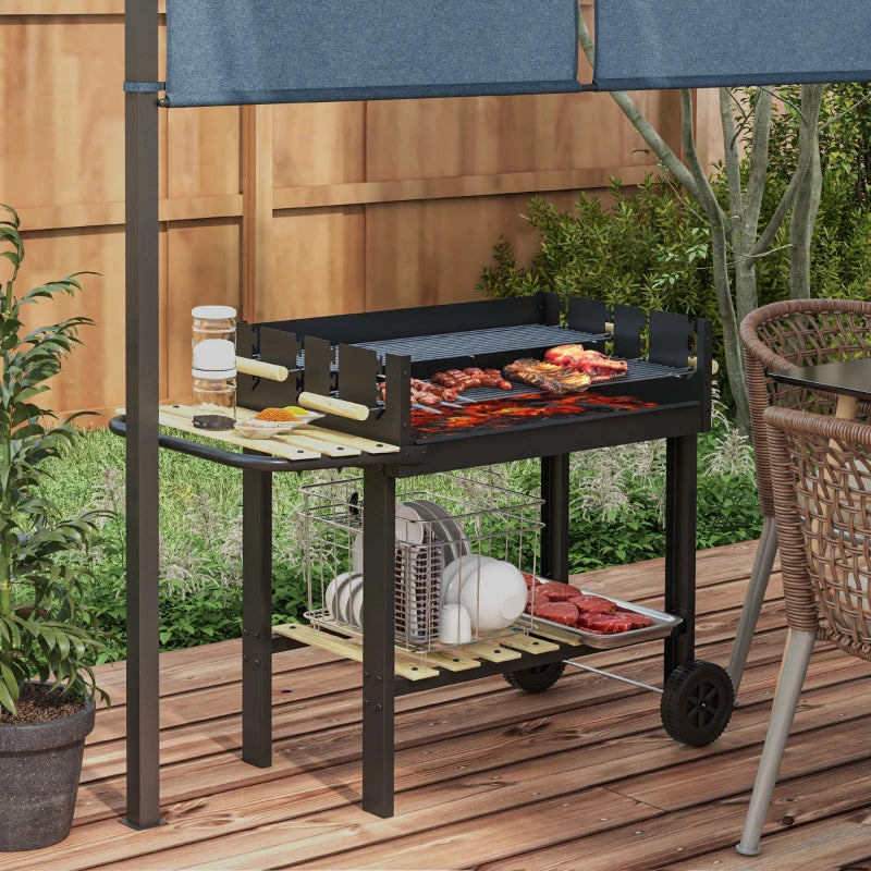 Nancy's Perelhal Barbecue - BBQ - Grill - Verstelbare Grillhoogte - Staal - Zwart