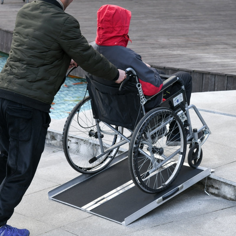 Nancy's Triverton Wheelchair Ramp - Access Ramp - Silver / Black - ± 95 x 75 x 5 cm