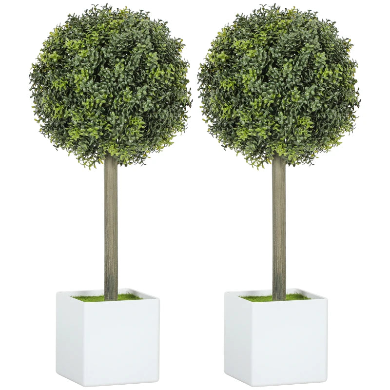Nancy's Marina Kunstplant - Kunst Buxus - Set van 2 - Groen - 45 cm hoog
