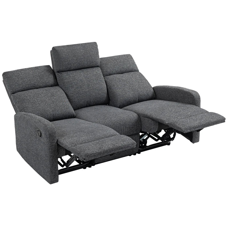 Nancy's Marebbe 3-Zitsbank - Zitbank - Relaxsofa - Verstelbaar - Grijs - Chenille - ± 160 x 90 x 100 cm