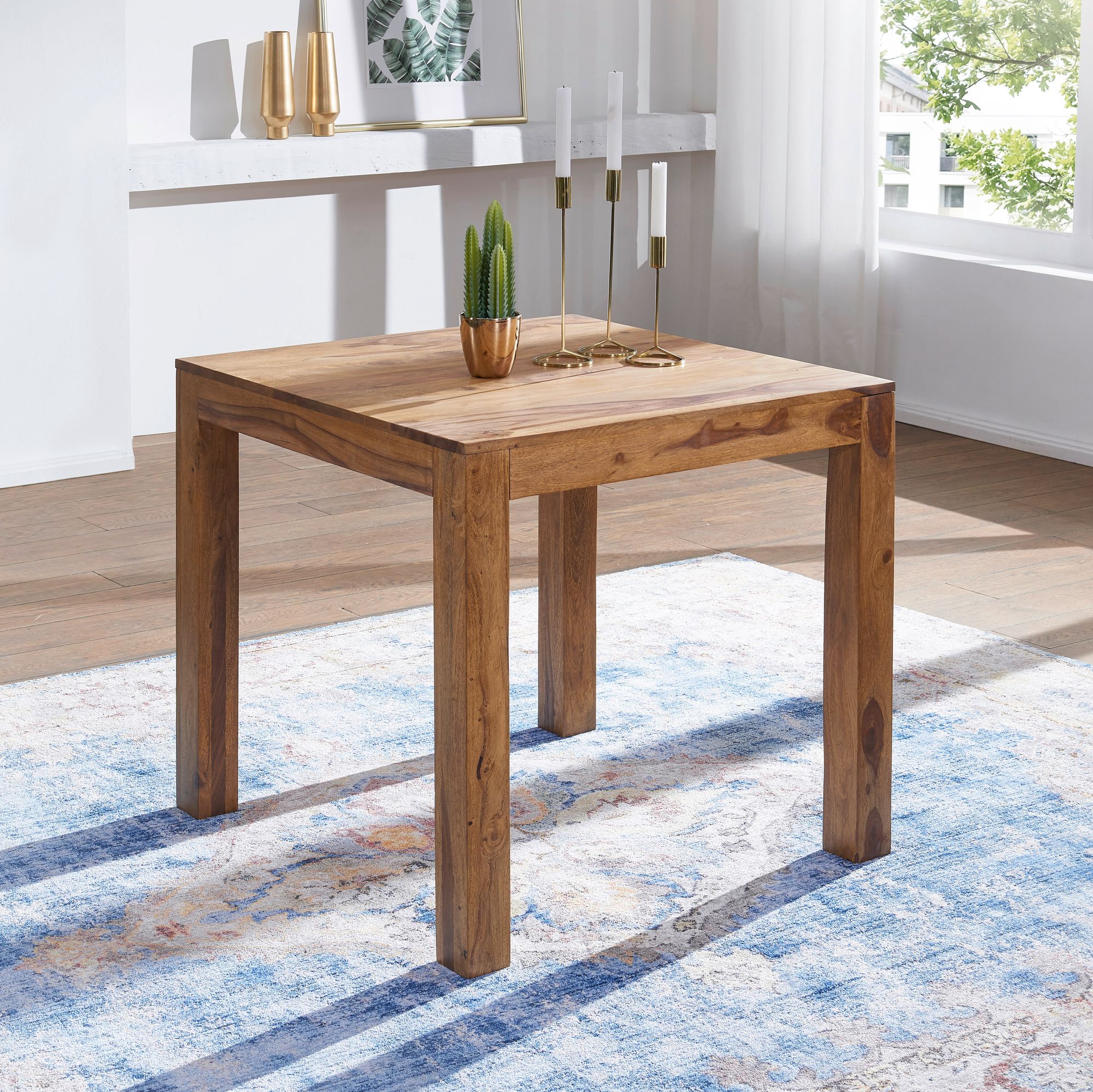 Nancy's Juomenha Square Dining Table - Dining Room Table - Kitchen Table - Sheesham Wood - ± 80 x 80 x 75 cm