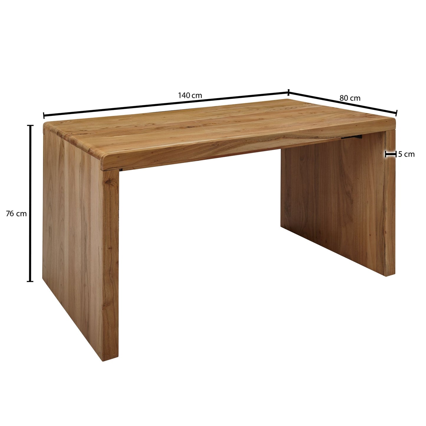 Nancy's Idabel Bureau - Werktafel - Massief Acacia - Hout - 140 x 80 x 76 cm - Kantoortafel - Bruin