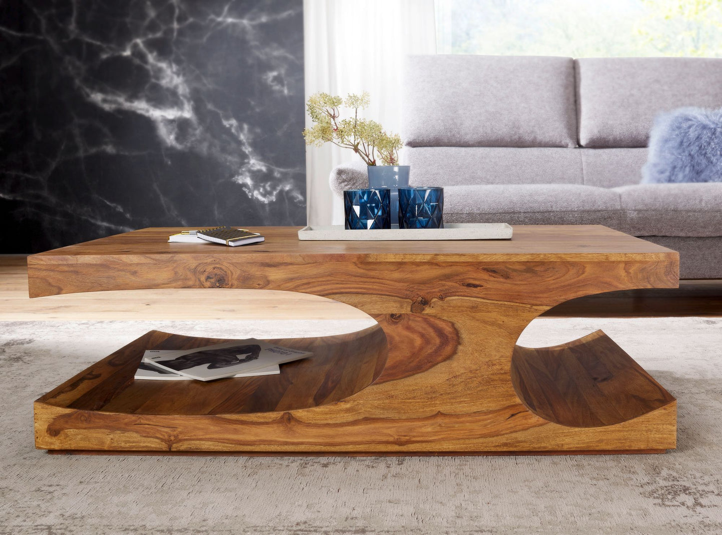 Nancy's Reston Salontafel - Koffietafel - Sheesham Hout - ± 120 x 70 x 40 cm