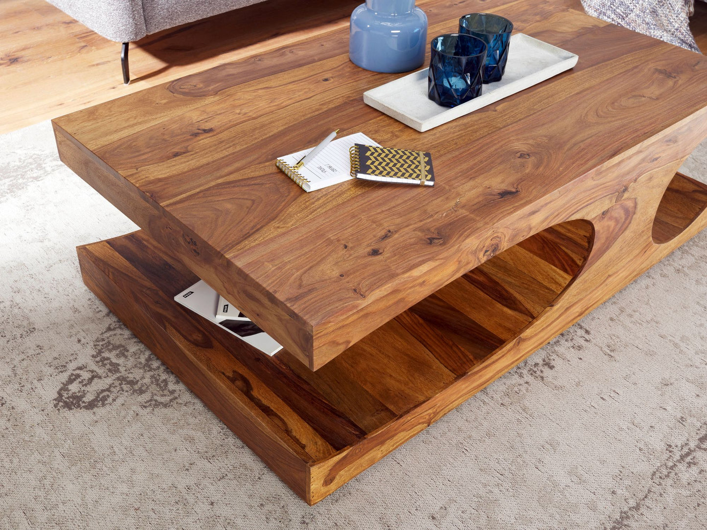Nancy's Reston Salontafel - Koffietafel - Sheesham Hout - ± 120 x 70 x 40 cm