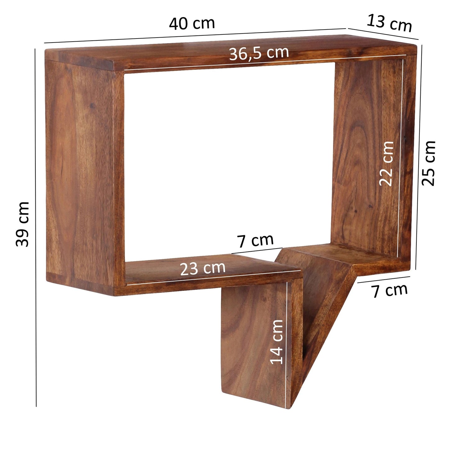 Nancy's Spraakballon Wandplanken - Set van 2 - Boekenplanken - Decoratieplank - Wandplank - Massief Sheesham Hout - Bruin