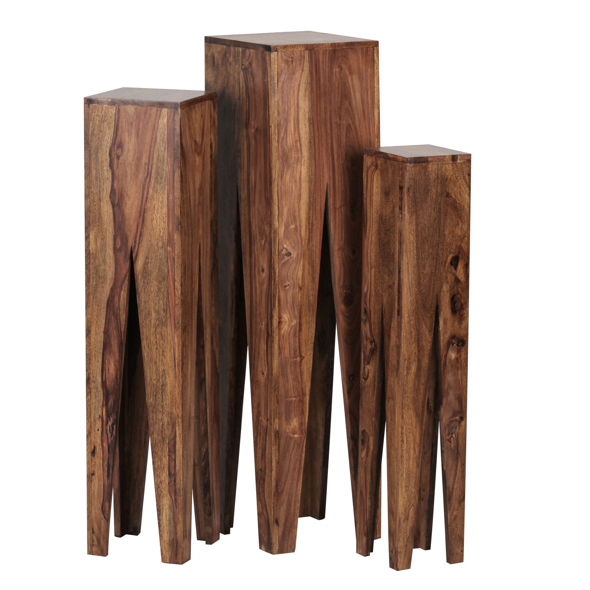 Nancy's Giraffe Side Tables - Set of 3 - Solid Wood Side Tables - Oblong Side Table - Sheesham.