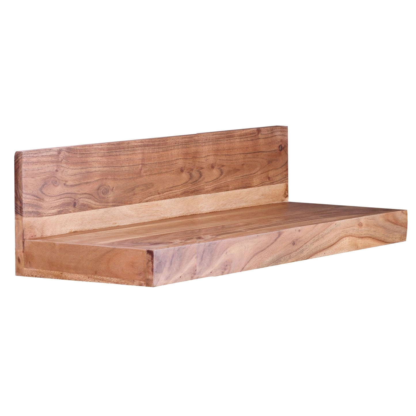 Nancy's Pala Wandplank - Wandrek - Zwevende Plank - Massief Acaciahout - ± 80 x 20 x 20 cm