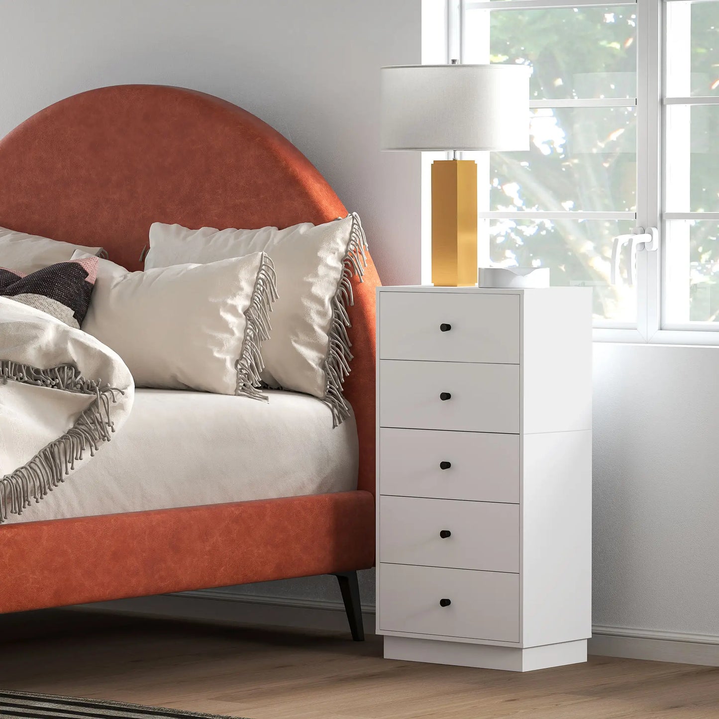 Nancy's Fossalon Commode - Dressoir - Opbergkast - Wit - ± 45 x 30 x 95 cm