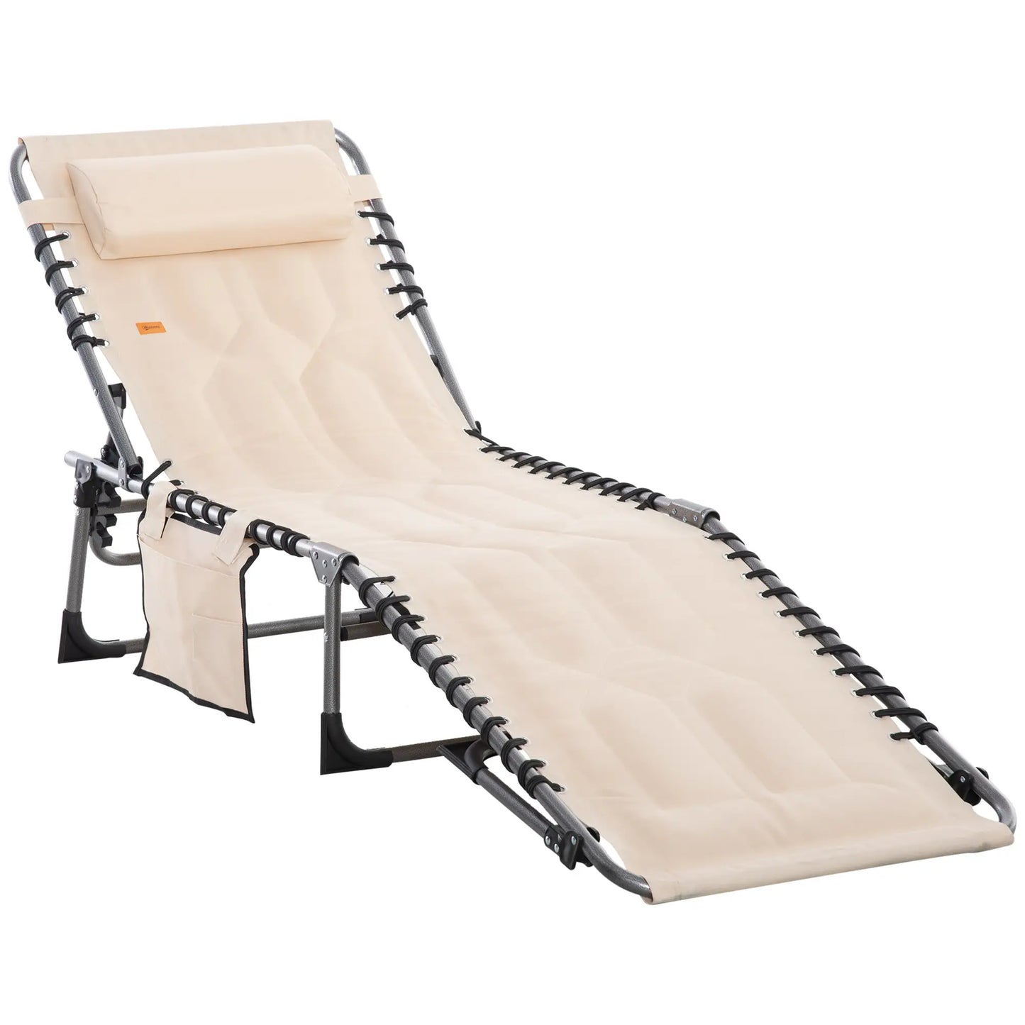 Nancy's Cermes Ligbed - Tuinligstoel - Stranbed - Loungebed - Verstelbaar - Beige