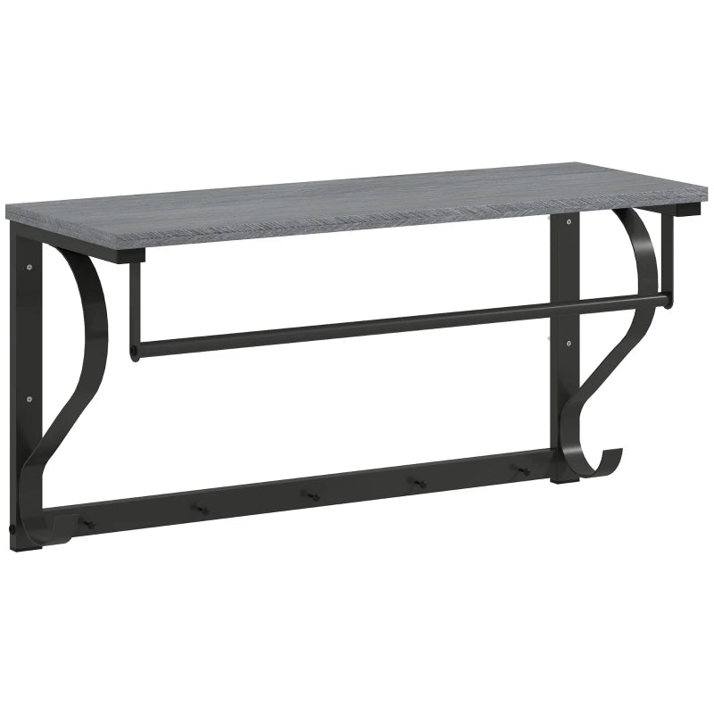 Nancy's Mistretta Wandkapstok - Muurkapstok - Wandgarderobe - Grijs - ± 70 x 25 x 35 cm