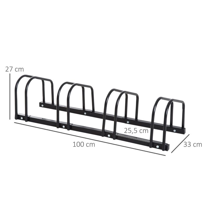 Nancy's Laval Fietsenrek voor 4 fietsen, weerbestendig, wand- of vloerbevestiging, staal 110 x 33 x 27 cm