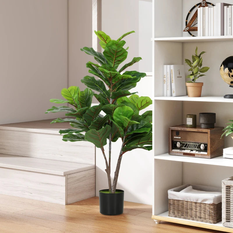 Nancy's Melegnano Kunstplant - Vijgeboom - Kunstboom - Groen - 110 cm hoog