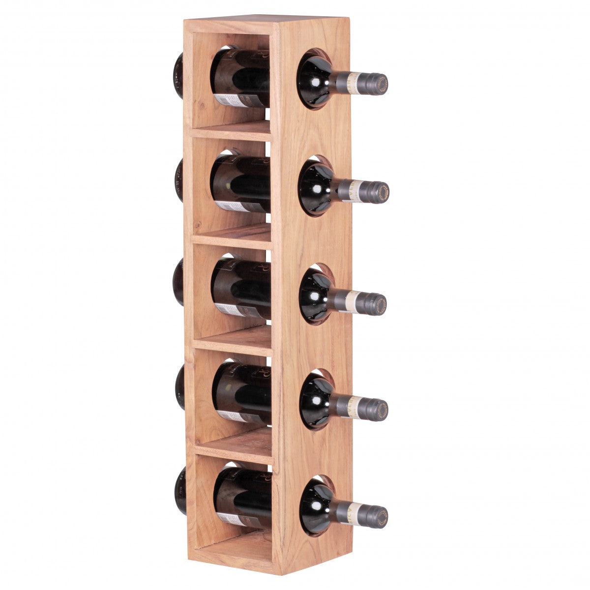 Casier à vin Nancy's Winero - Porte-bouteilles - Bois d'acacia massif - 15 x 15 x 70 cm