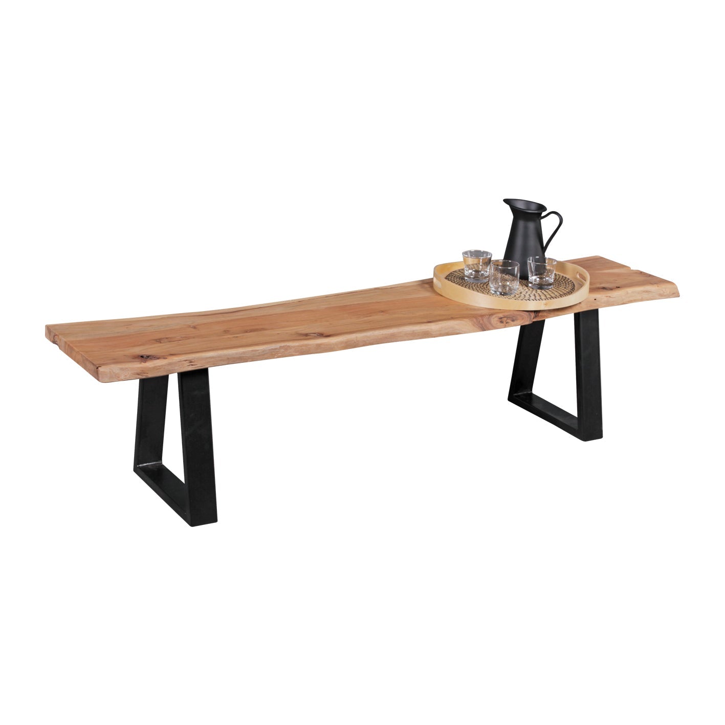 Banc de salle à manger Nancy's Kanab - Banc en bois massif - Acacia en bois massif - Bois - Banc de cuisine - 160 cm