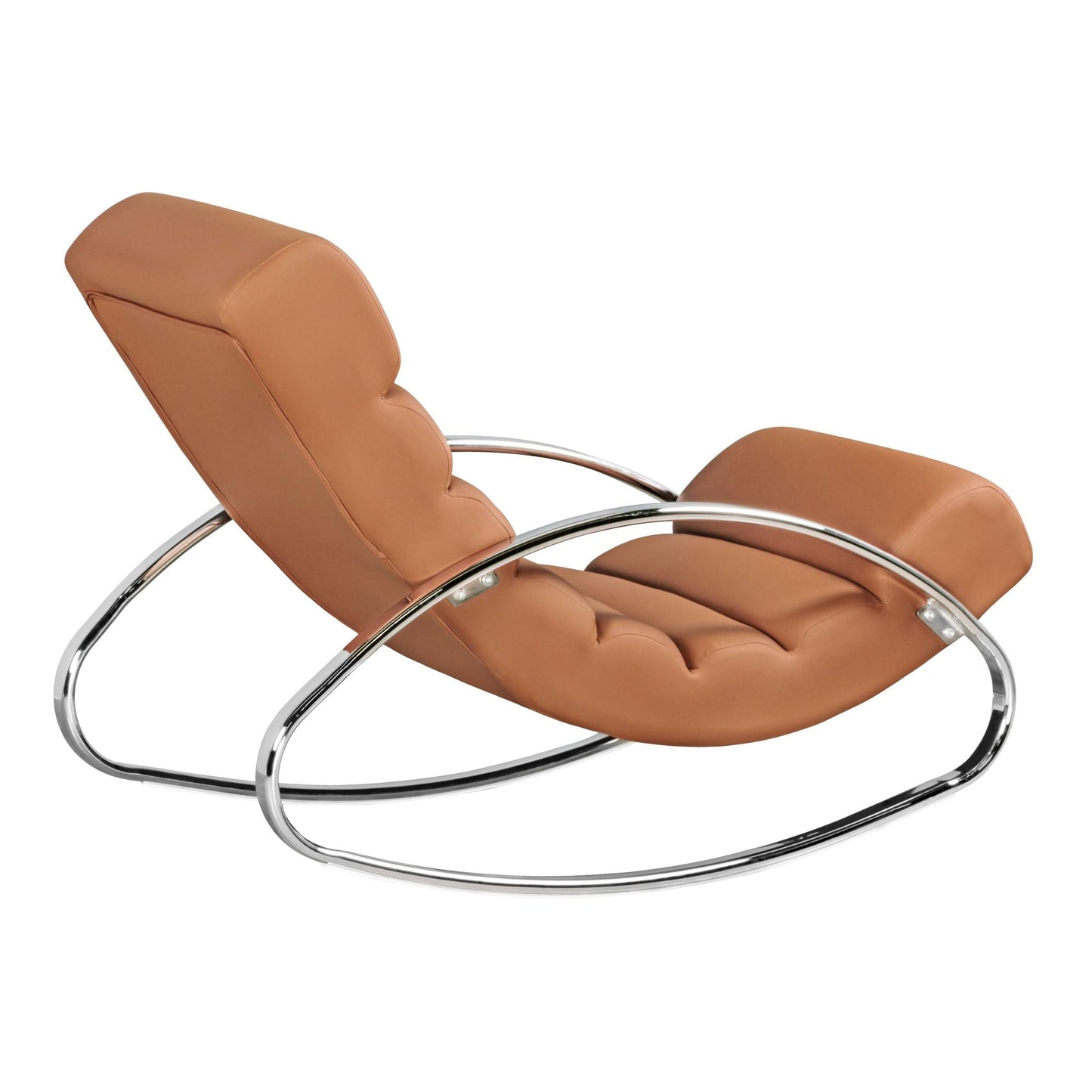 Nancy's Lehi Loungestoel - Schommelstoel - Relaxfauteuil - Ergonomisch - Relaxstoel -Bruin - Kunstleer - Metaal