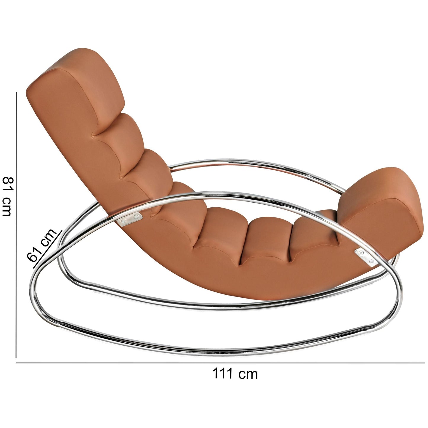 Nancy's Lehi Loungestoel - Schommelstoel - Relaxfauteuil - Ergonomisch - Relaxstoel -Bruin - Kunstleer - Metaal