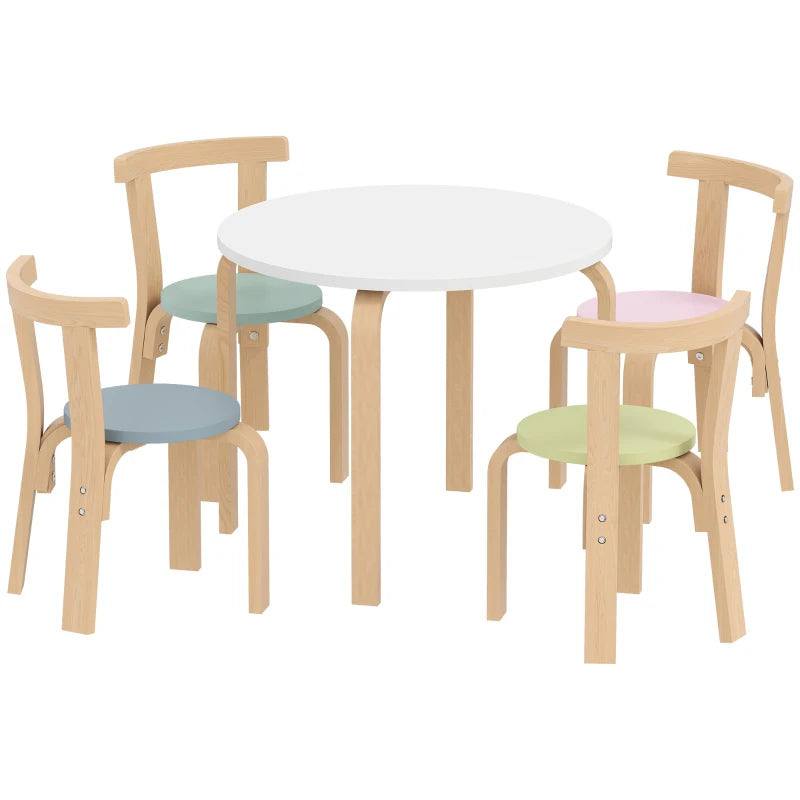 Nancy's Orsogna Kindertafel met Stoelen - 5-Delige Set - Kindermeubels - Meerkleurig