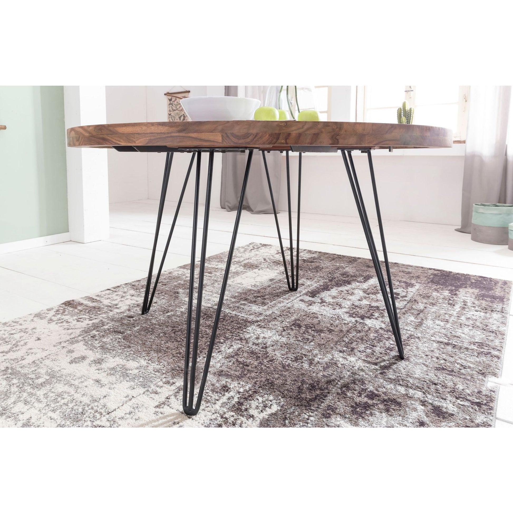 Nancy's Nogueira Eettafel Rond - Massieve Eetkamertafel - Sheesham hout - Ø 120 cm