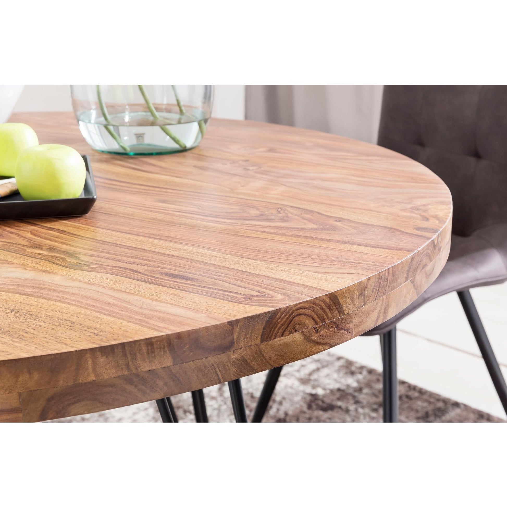 Nancy's Nogueira Eettafel Rond - Massieve Eetkamertafel - Sheesham hout - Ø 120 cm
