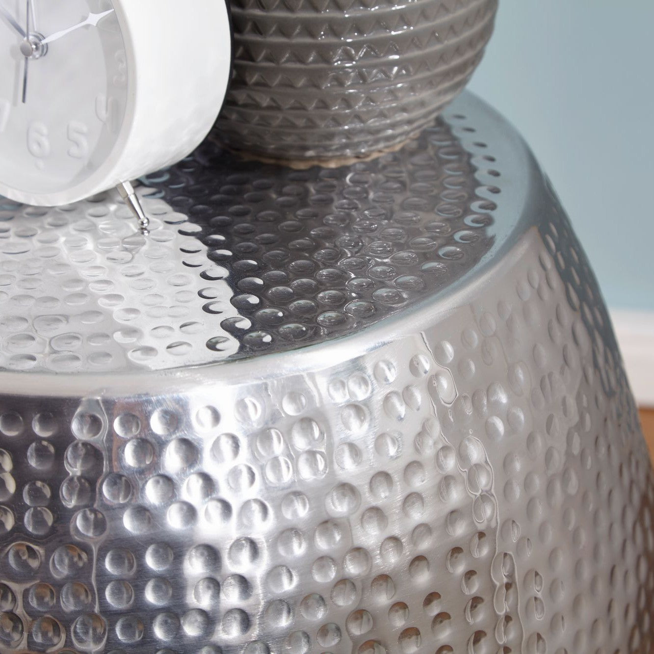 Nancy's Bijzettafel - Zilver - Aluminium - Ø 42 x 42 cm