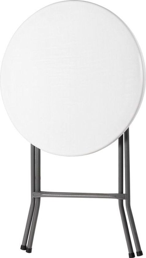 Nancy's Bardi Inklapbare Tafel - Balkontafel - Campingtafel - Vouwtafel - Klaptafel - Rond - Wit- Ø60 x 74cm