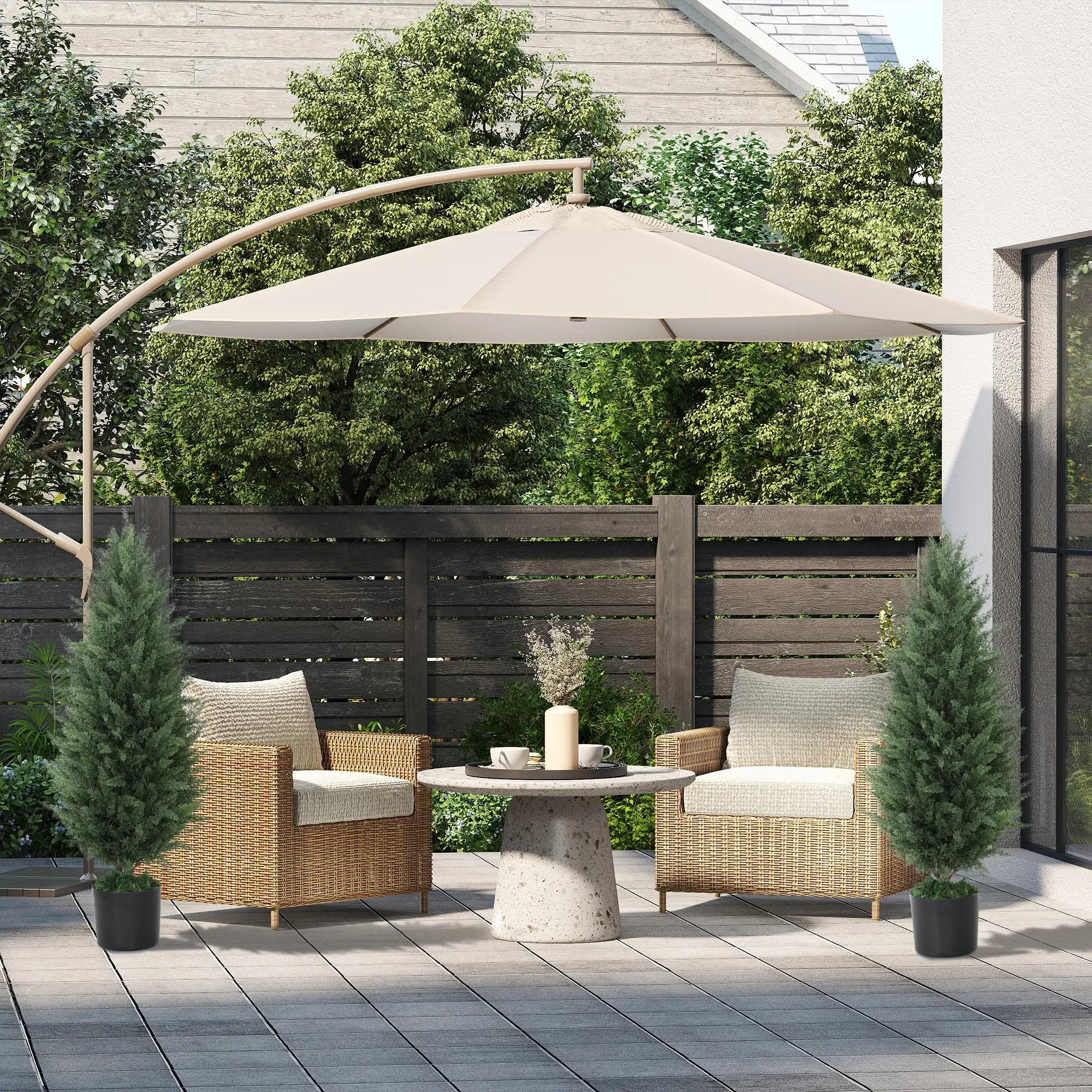 Nancy's Giove Kunstplanten - Kamerplanten Set - Kunst Cipres - Groen - 90 cm Hoog