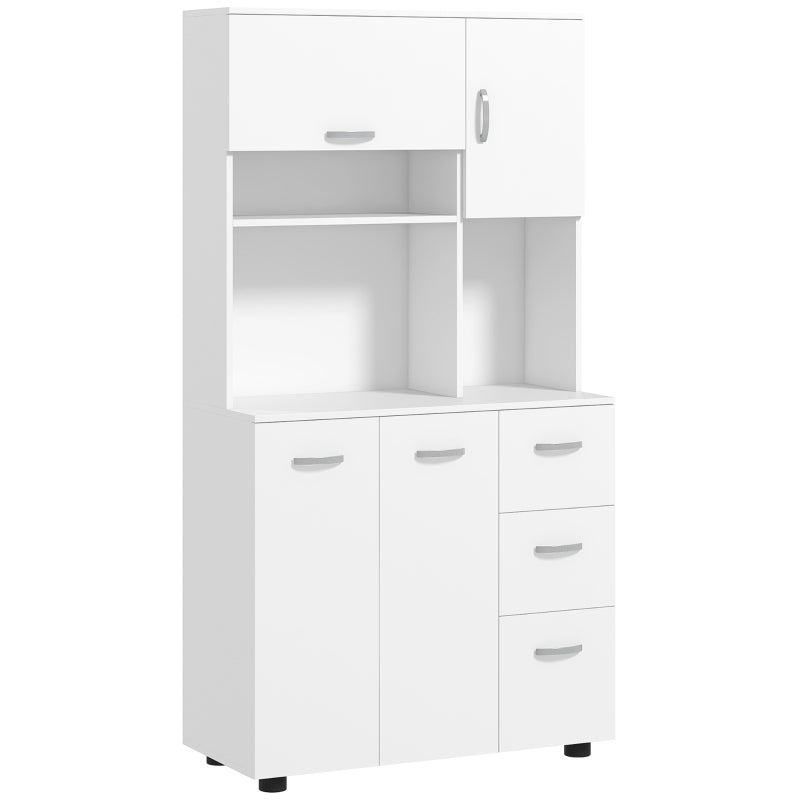 Armoire de cuisine Nancy's Albenga autoportante - Armoire de rangement - Armoire micro-ondes - Blanc - ± 90 x 40 x 170 cm
