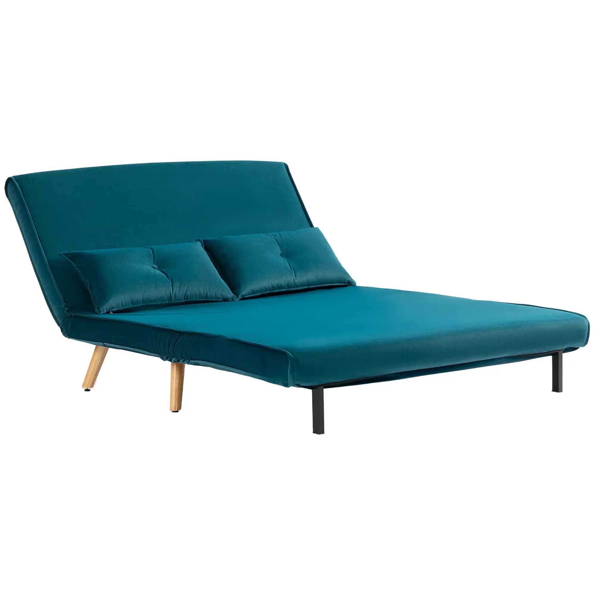 Nancy's Malles Slaapbank - Slaapfauteuil - Tweezitligstoel - Donkergroen - Fluweel