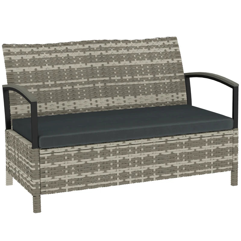 Nancy's Saludecio Tuinbank - Bank voor buiten - Opbergbank - Grijs - Rotan - ± 125 x 70 x 80 cm