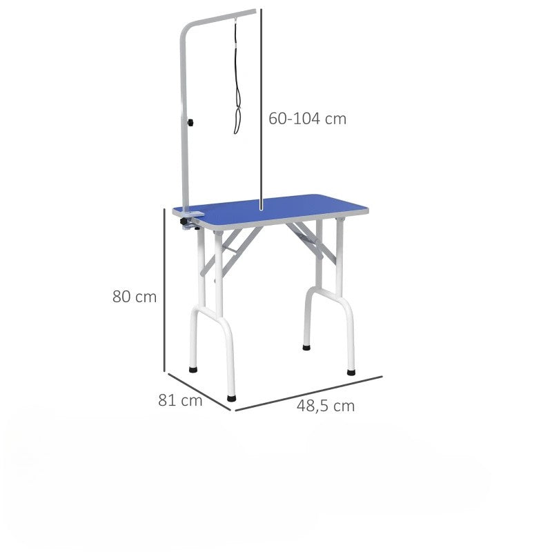 Nancy's Moglia Honden Verzorgingstafel - Antislip - Verstelbare houder - Blauw / Wit - ± 80 x 50 x 80 cm