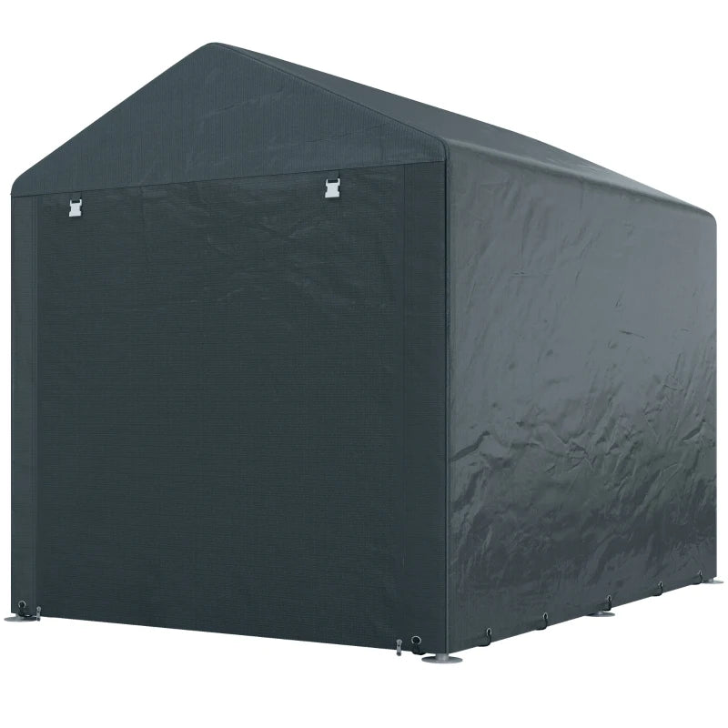 Nancy's Pencelo Storage Shed - Garden House - Garden Shed - Grey - Steel / Canvas - ± 160 x 220 x 170 cm