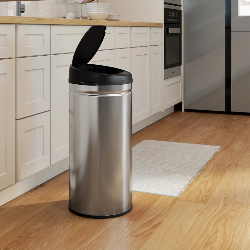Nancy's Moie Sensor Prullenbak - Sensor Afvalbak - Automatische Prullenbak - Zilver/ Zwart - 42 Liter
