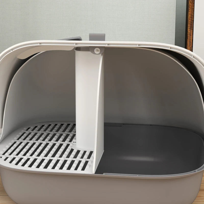 Nancy's Bustelo Kattenbak - Katten Toilet - Katten WC - Grijs / Wit - ± 60 x 45 x 40 cm