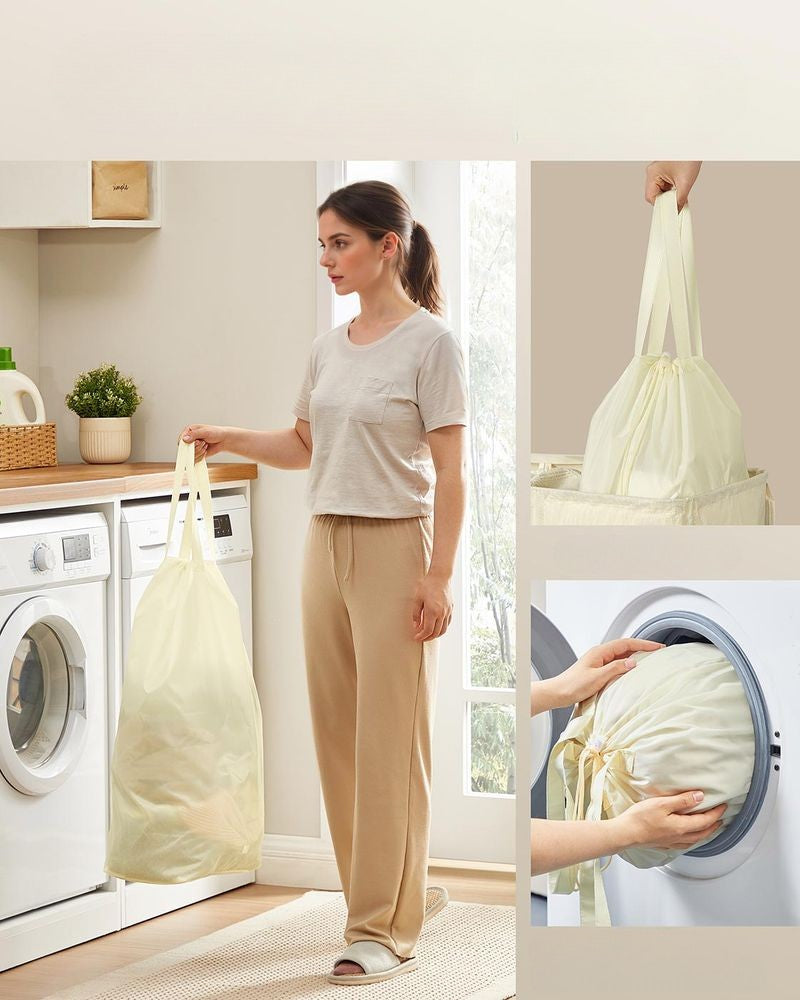 Nancy's Molinella Wasmand - Wasbox - Was sorteerder - 3 vakken - Crèmewit - 160 Liter