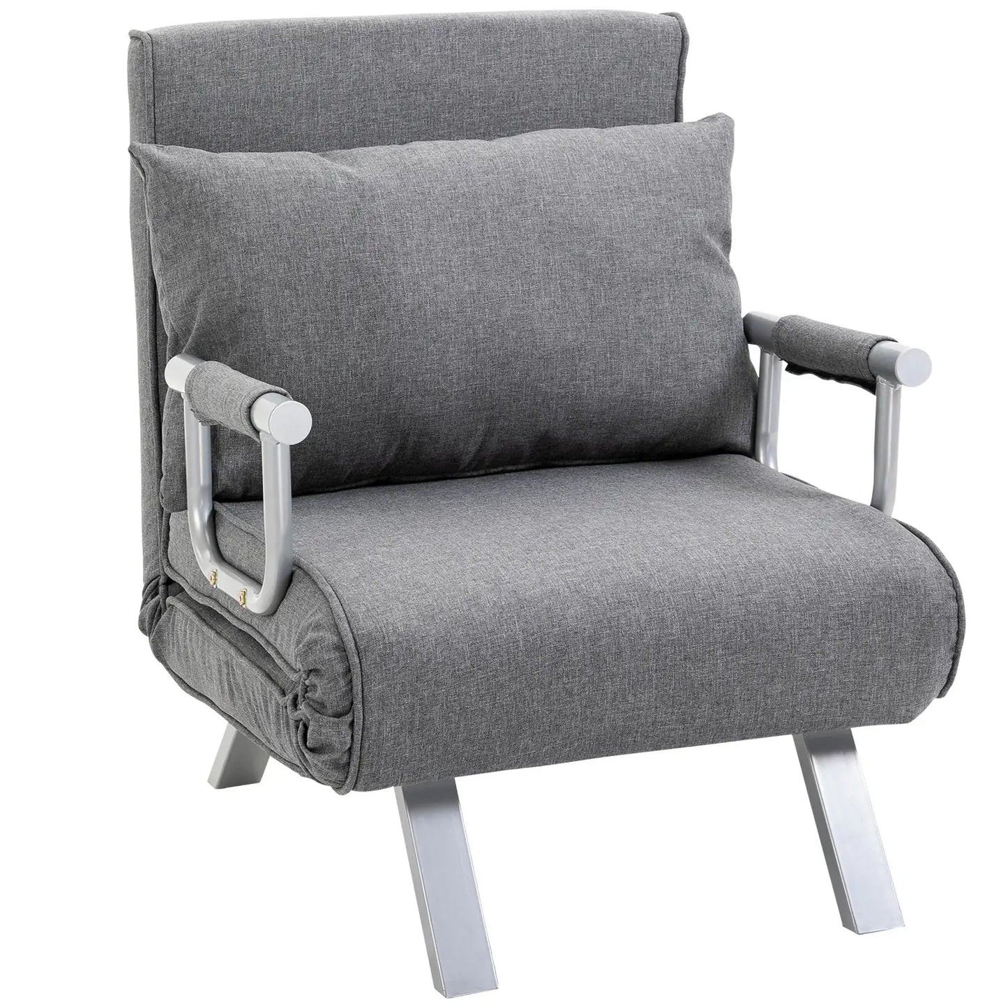 Nancy's Manarola Slaapbank - Slaapfauteuil - Verstelbaar - Grijs - Linnen