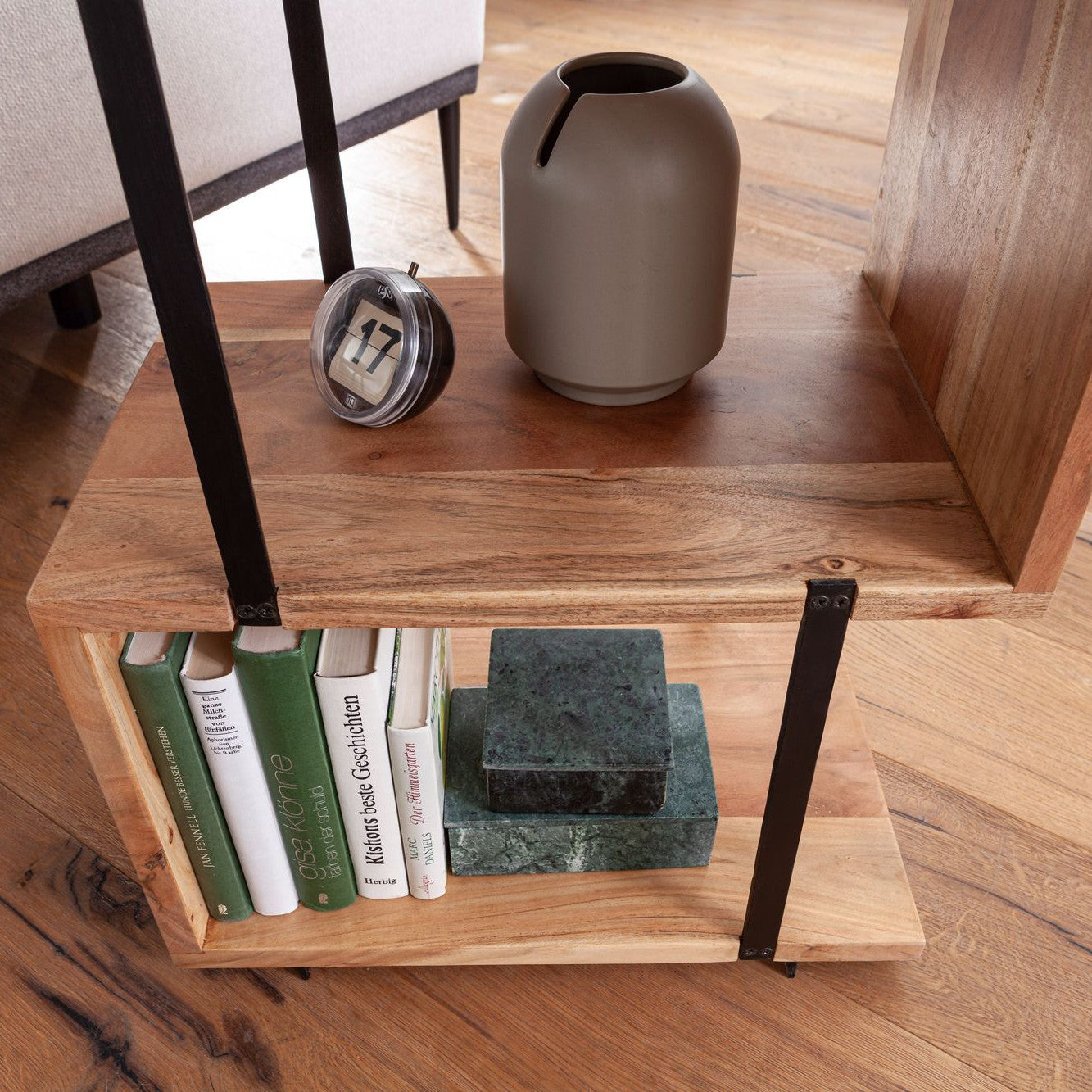 Nancy's Indava bijzettafel - Koffietafel - Bijzettafels - Natuurlijk - Massief Acaciahout - 45 x 30 x 60 cm