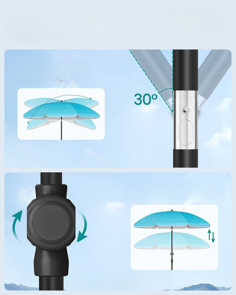 Nancy's Esine Parasol - Tuinparasol - UV-Bestendig - Blauw - Ø 160 cm