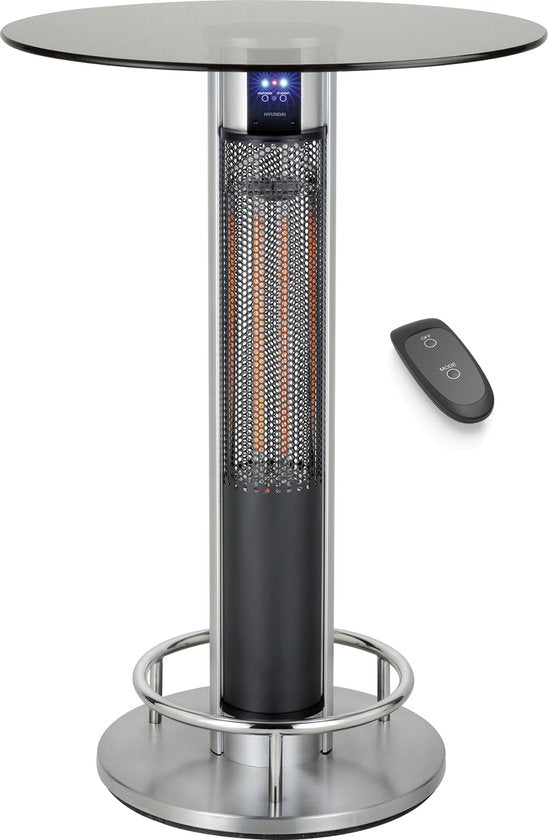 Hyundai Statafel met elektrische verwarming - Bartafel - Heater terrasverwarming - Infrarood verwarming - 1600W - Ø 70 x 110 cm