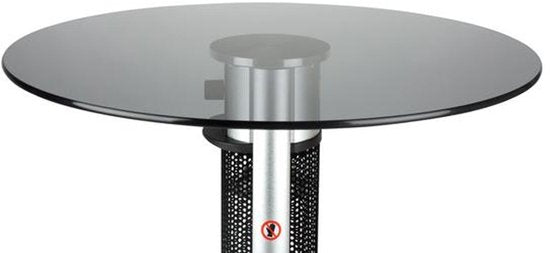 Hyundai Statafel met elektrische verwarming - Bartafel - Heater terrasverwarming - Infrarood verwarming - 1600W - Ø 70 x 110 cm