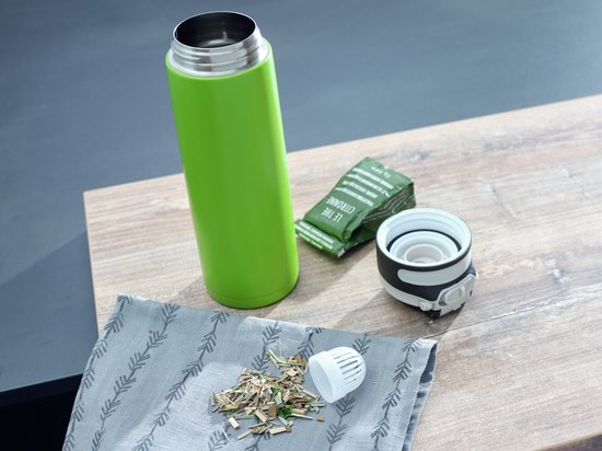 Leifheit thermosbeker Flip - Isoleerbeker - Lekvrij - Groen - RVS - 600 ML