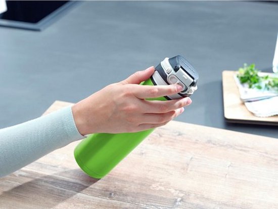 Leifheit thermosbeker Flip - Isoleerbeker - Lekvrij - Groen - RVS - 600 ML
