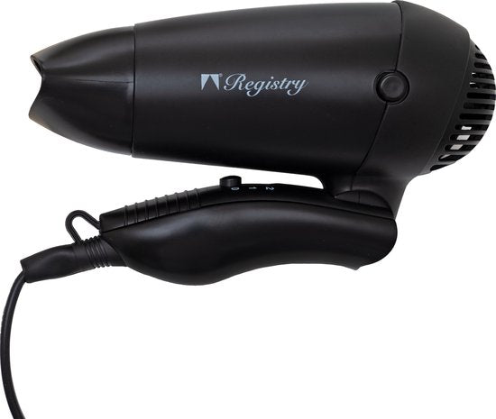 Registry Reisföhn - Inklapbaar - 3 Snelheden - 1500 Watt - Zwart
