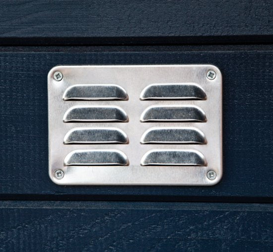 EASTWALL Ventilatierooster voor Blokhutten en Tuinhuisjes - Ventilatierooster Set - Zilver - 90 x 130 mm