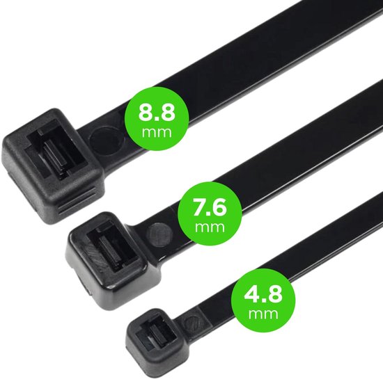 Eleganca Tie wraps - Kabelbinders - T rap - Tie rips - UV Bestendig - Draagkracht 55 kg - Wit - 100 Stuks - 7.6 x 450 mm